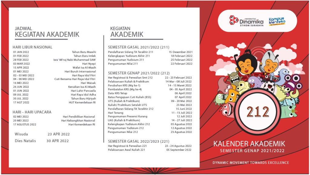 KALENDER AKADEMIK SEMESTER GENAP 20212022 (212)