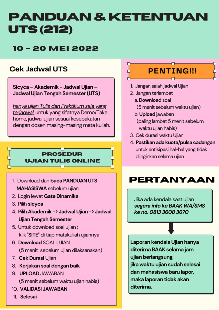 Panduan & Ketentuan UTS Semester Genap (212)