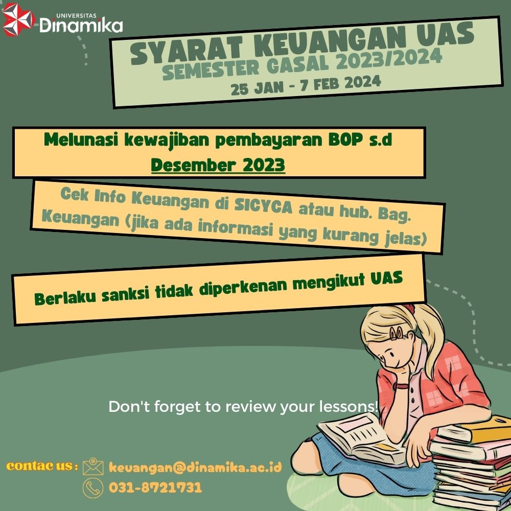 Persyaratan Keuangan UAS Semester 23.1