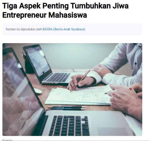 Tiga Aspek Penting Tumbuhkan Jiwa Entrepreneur Mahasiswa