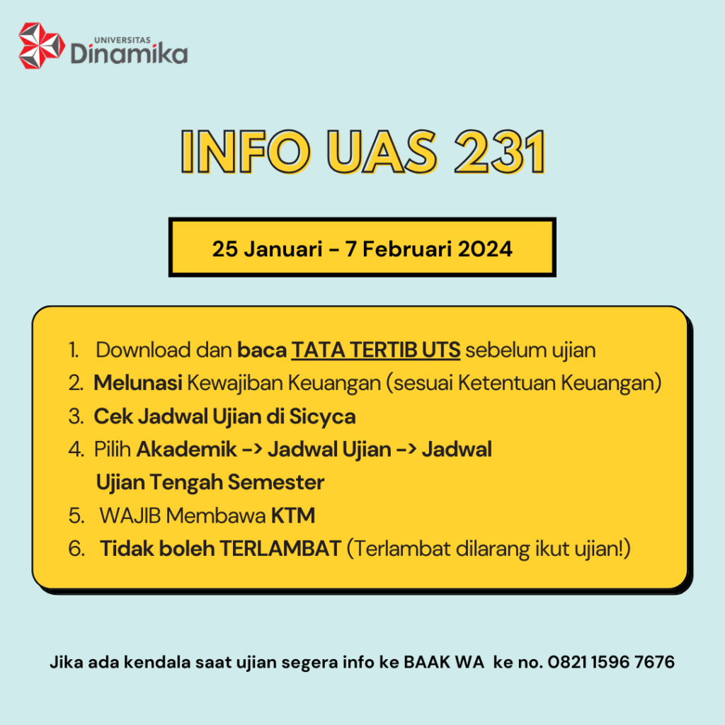 Ujian Akhir Semester 23.1 (Informasi dan Tata Tertib)