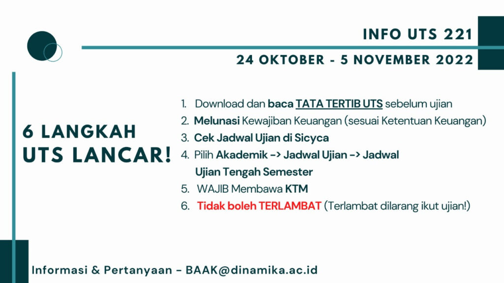 Ujian Tengah Semester 22.1 (Informasi dan Tata Tertib)