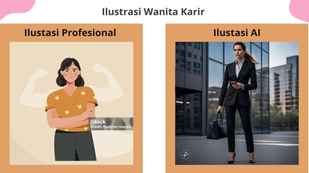 Ilustrasi Profesional vs AI