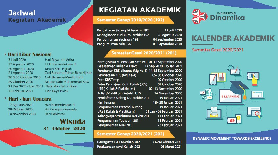 kalender akademik semester gasal 2020/2021 universitas dinamika