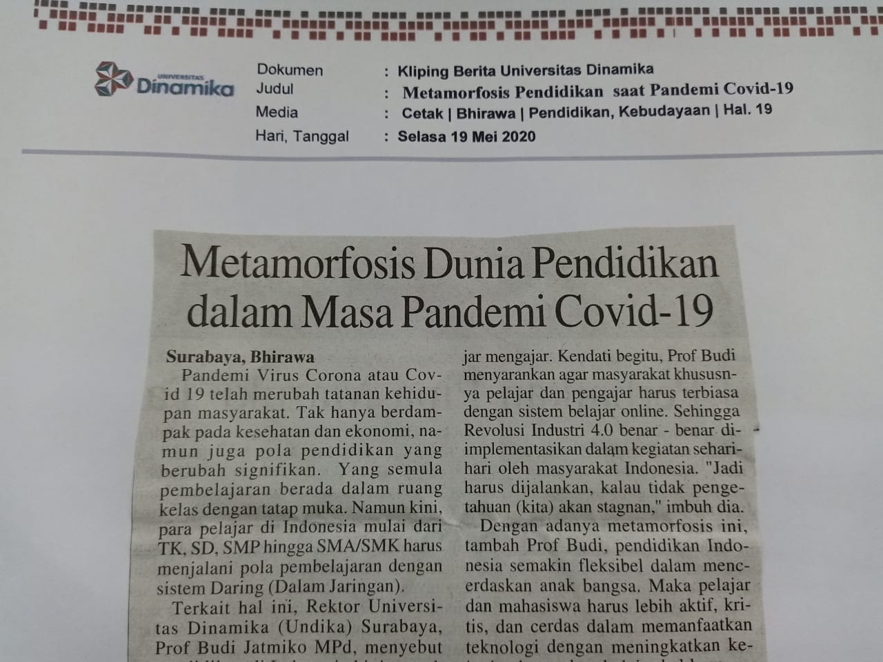 Metamorfosis Pendidikan saat Pandemi