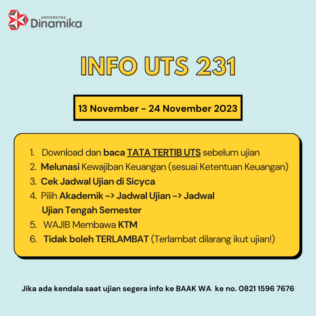 Panduan & Ketentuan UTS Semester Ganjil (231)