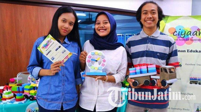 Mahasiswa Stikom Surabaya Ciptakan Mainan Edukatif Anak dari Limbah Kayu, Bisa Rangsang Motorik Anak