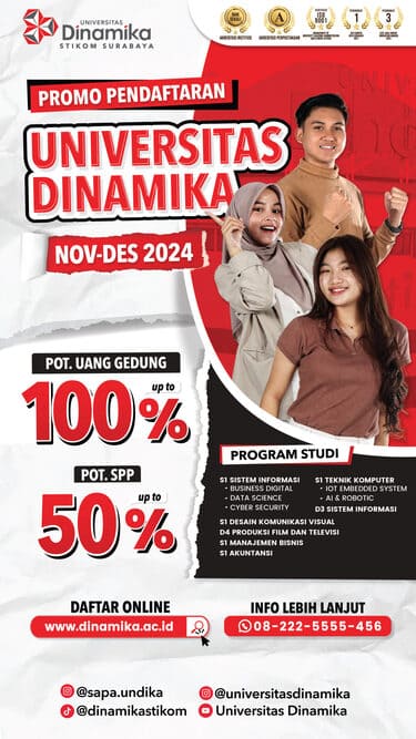 PROMO PENDAFTARAN UNIVERSITAS DINAMIKA NOVEMBER